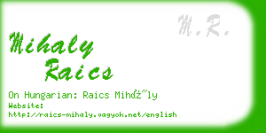 mihaly raics business card